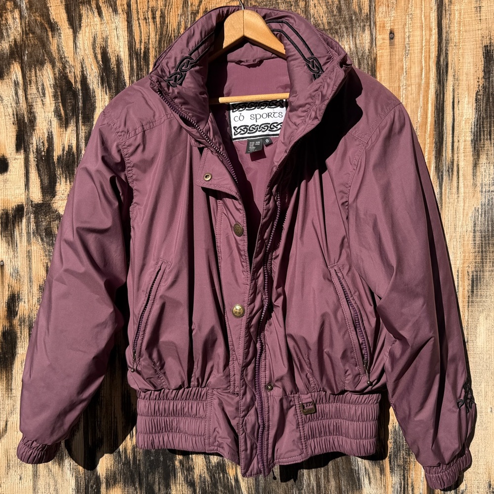 CB Sport Purple Plum Ski Jacket | Rare Retro Puffer Bomber Mauve Gorpcore